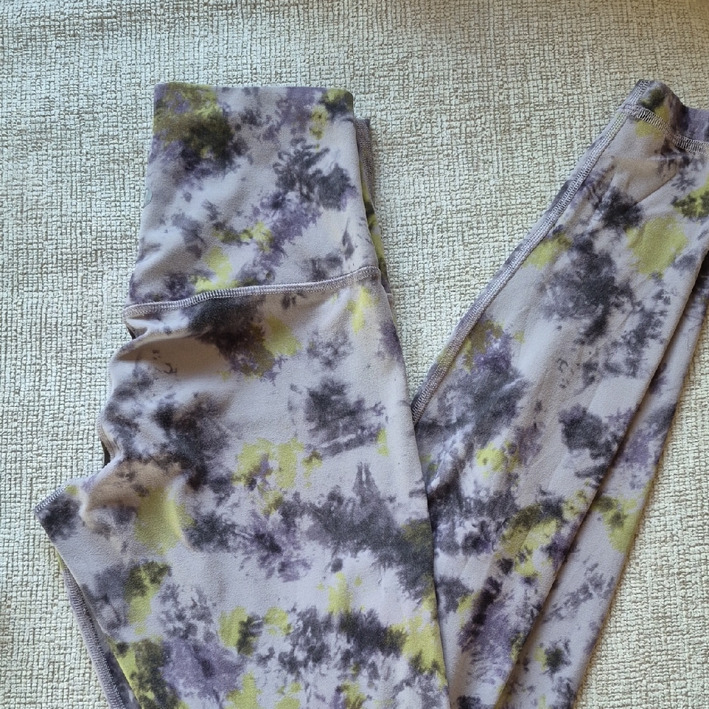 Lululemon Athletica Tie-Dye Leggings - Gray and Yellow